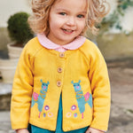 Jojo Maman Bebe, Baby Girl Apparel - Shirts & Tops,  Yellow Llama Cardigan