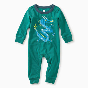 Tea Collection, Baby Boy Apparel - Rompers,  Zig Zag Dragon Graphic Romper