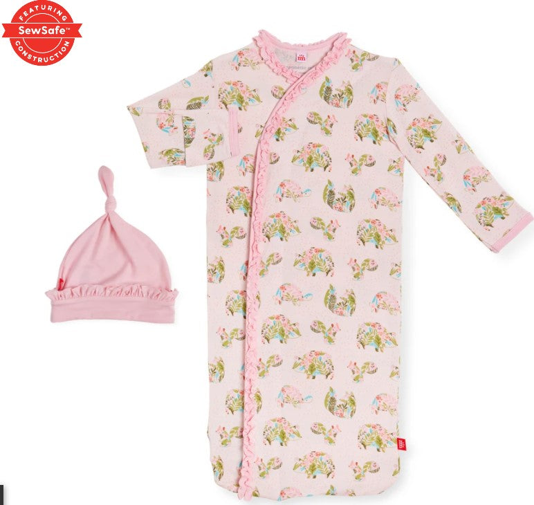 Magnificent Baby, Baby Girl Apparel - Pajamas,  Magnificent Me eden modal magnetic gown + hat set