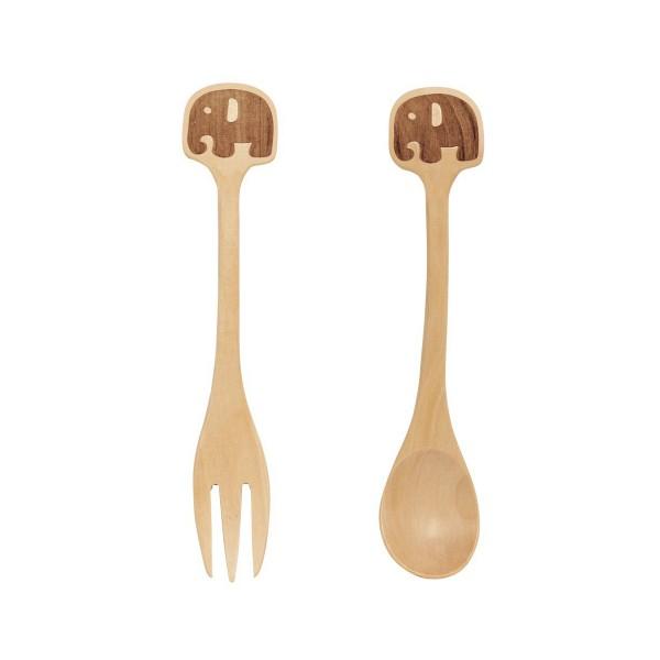 Eden Lifestyle, Baby - Feeding,  Elephant Wooden Utensil Set