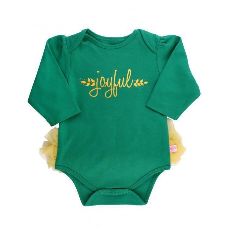 Ruffle Butts, Baby Girl Apparel - One-Pieces,  Emerald Joyful Bodysuit