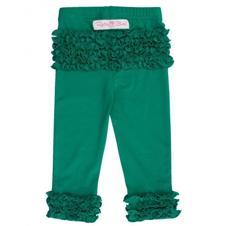 Ruffle Butts, Girl - Leggings,  Emerald Ruffle Leggings