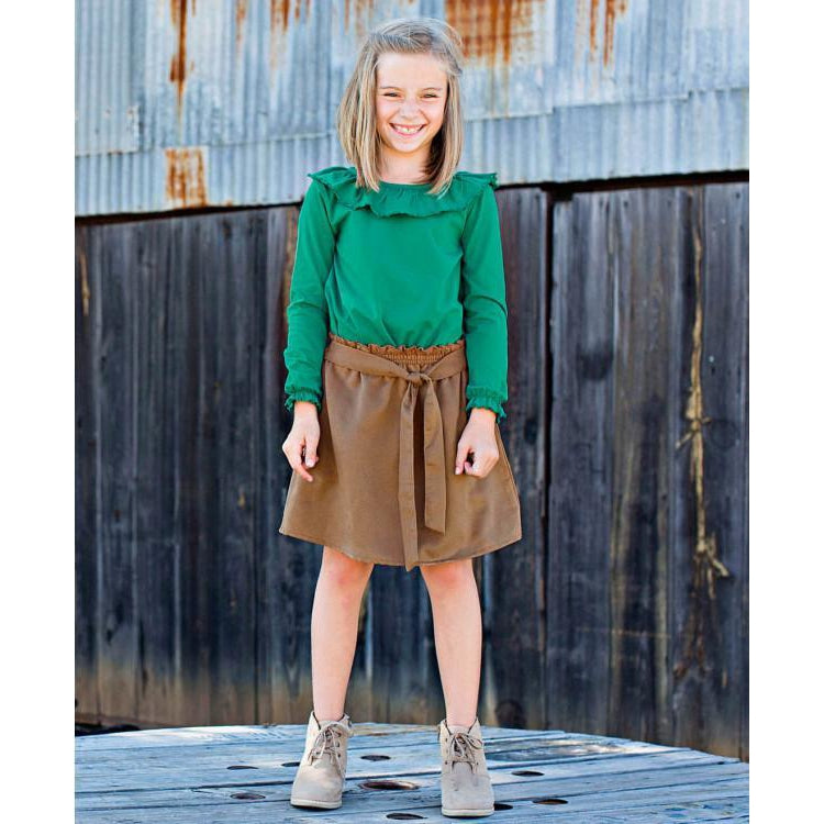 Ruffle Butts, Girl - Shirts & Tops,  Emerald Ruffle Top