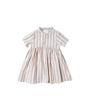 Rylee and Cru, Baby Girl Apparel - Dresses,  Rylee & Cru Stripe Esme Dress Truffle