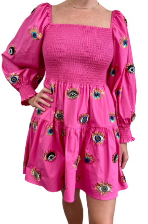 Pink 3d Eye Dress - Eden Lifestyle