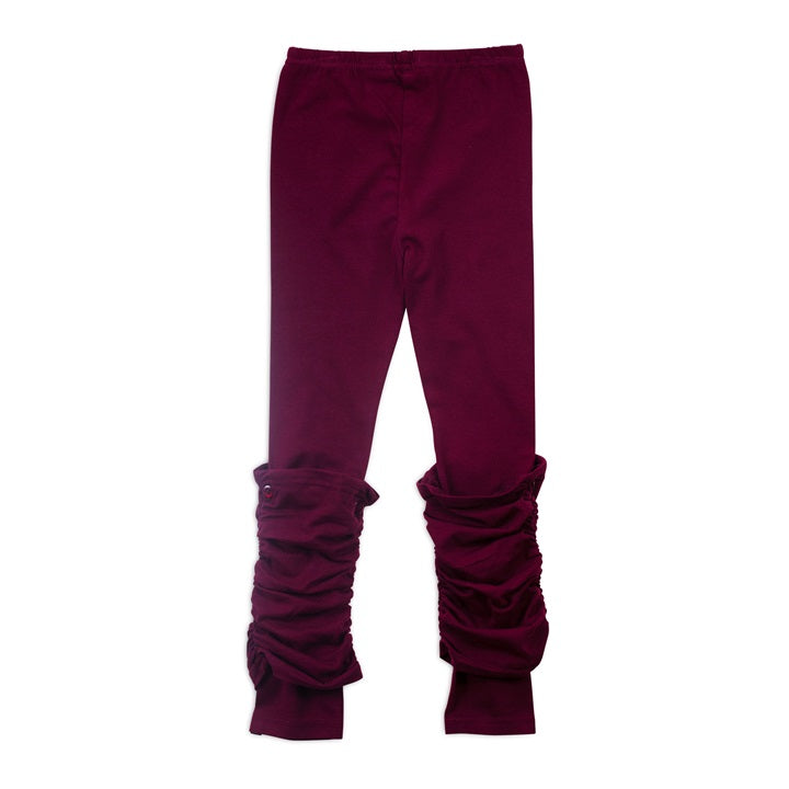 Noruk, Girl - Leggings,  Cranberry Ruched Leggings