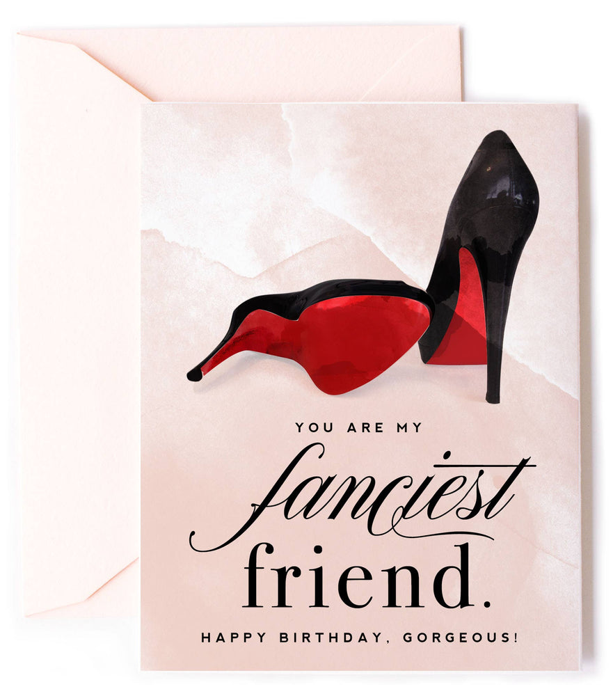 Fanciest Friend Birthday Card with Red Bottom High Heels - Eden Lifestyle