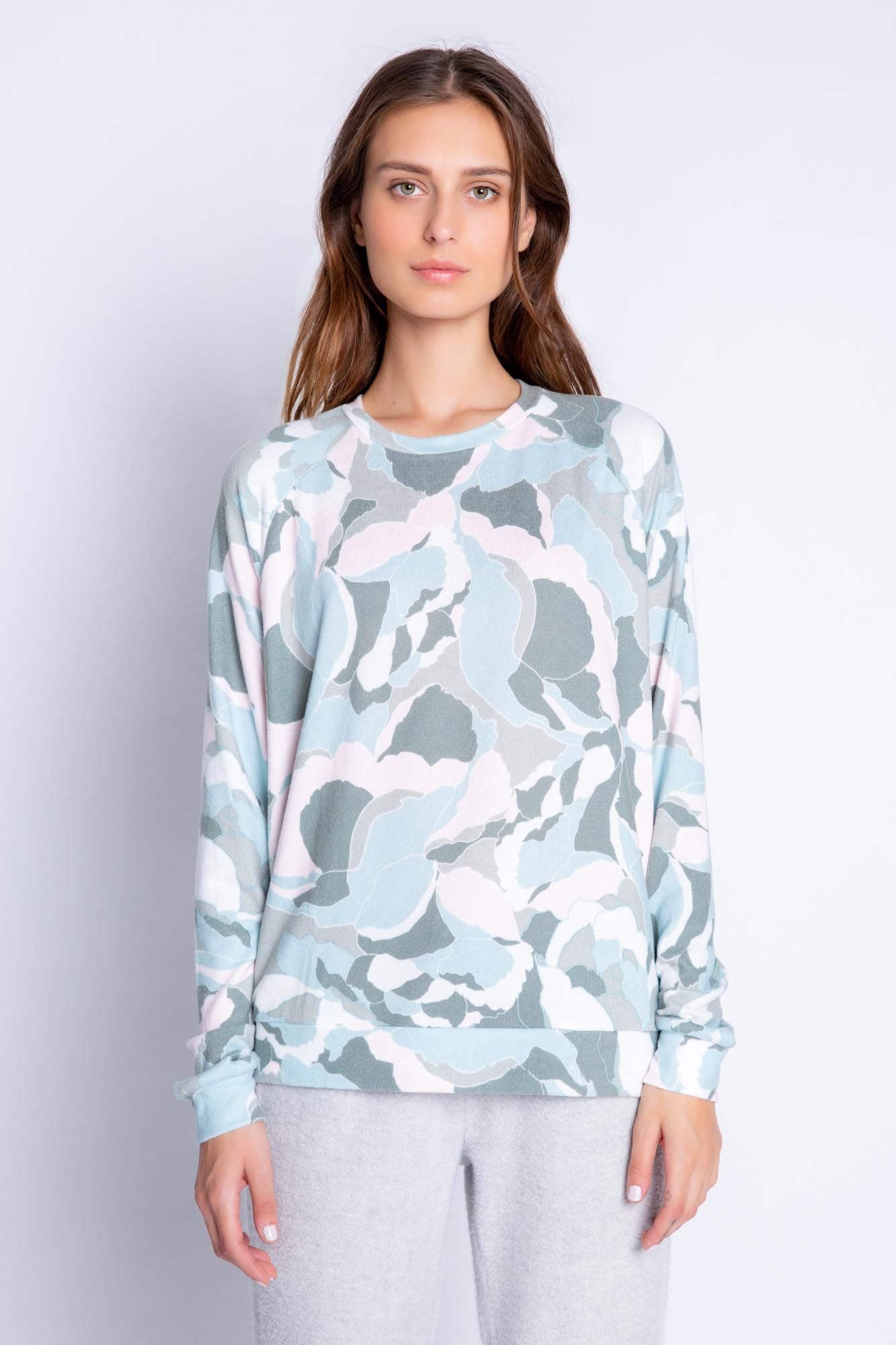 PJ Salvage, Women - Loungewear,  P.J. Salvage CAMO BLOOM LONG SLEEVE TOP