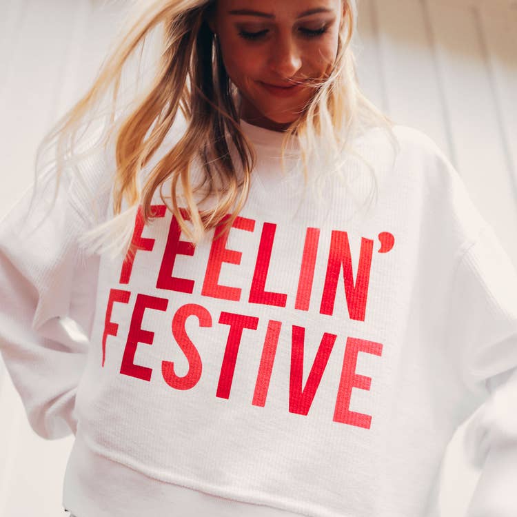 Friday + Saturday, Women - Shirts & Tops,  Feelin Festive Crop Cord