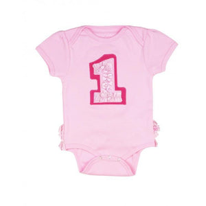 Ruffle Butts, Baby Girl Apparel - One-Pieces,  First Birthday - Pink