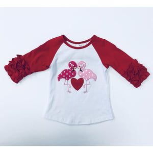 Eden Lifestyle, Girl - Shirts & Tops,  Flamingo Love Ruffle Shirt