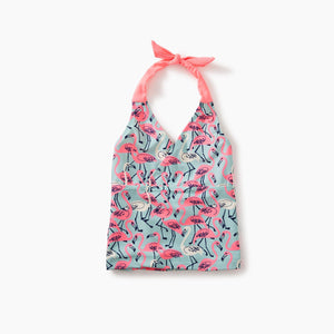 Tea Collection, Girl - Swimwear,  Flamingos Tie Tankini Top