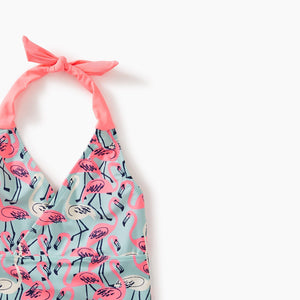 Tea Collection, Girl - Swimwear,  Flamingos Tie Tankini Top