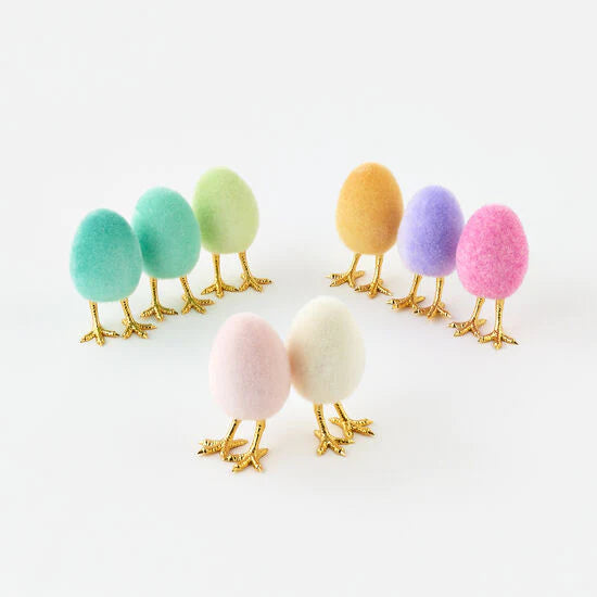 Flocked Egg w/ Feet - Eden Lifestyle