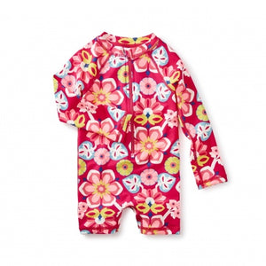 Tea Collection, Baby Girl Apparel - Swimwear,  Flora Rash Guard