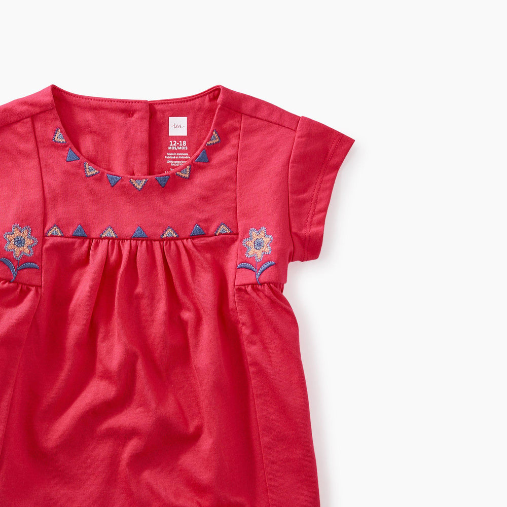 Tea Collection, Baby Girl Apparel - Shirts & Tops,  Floral Embroidered Top -  Candy Apple
