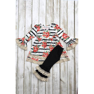 Eden Lifestyle, Baby Girl Apparel - Outfit Sets,  Floral Girls Set