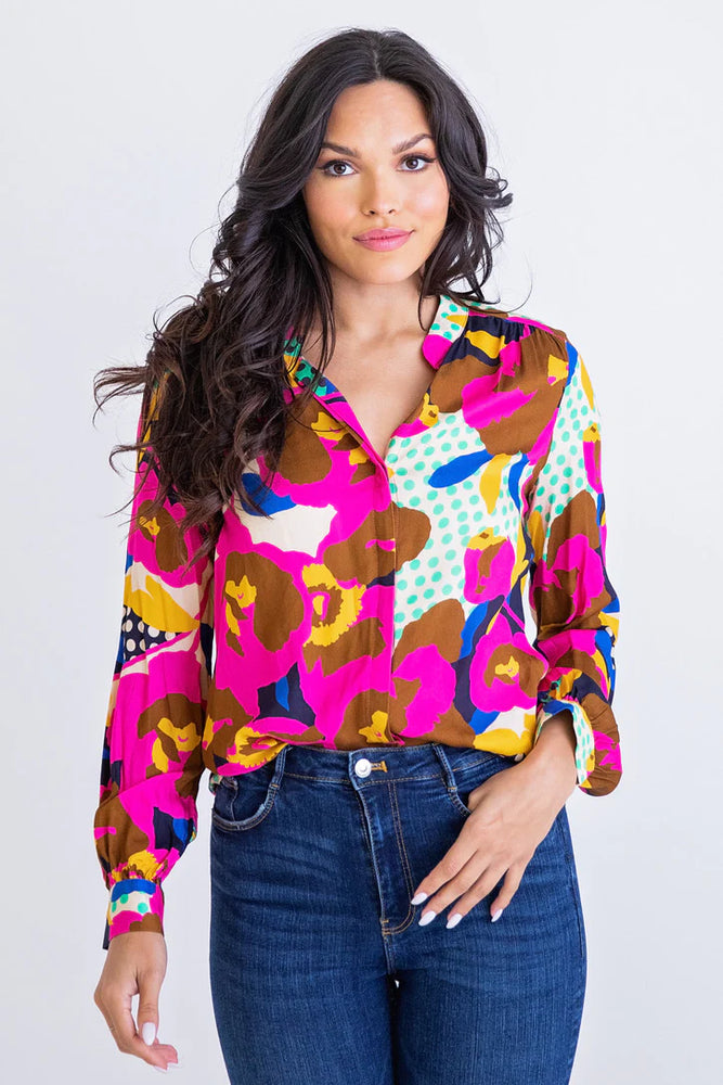 Floral Button Up Top - Eden Lifestyle