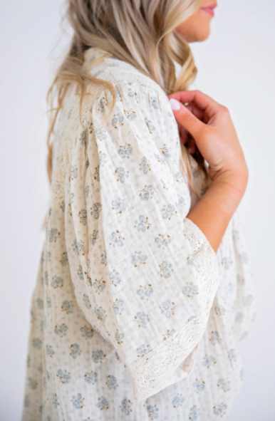 Floral Boho Button Top - Eden Lifestyle