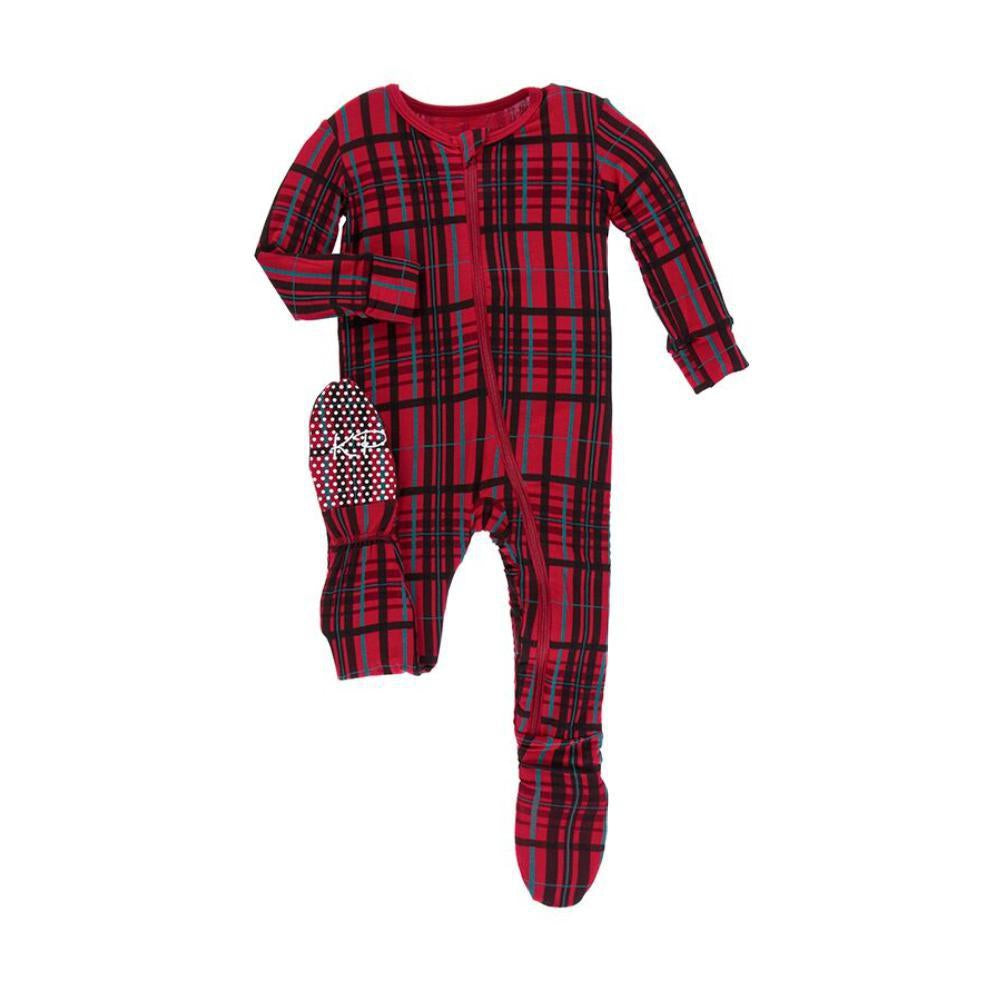 KicKee Pants, Baby Boy Apparel - One-Pieces,  KicKee Pants - Holiday Footie- Christmas Plaid