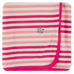 Kickee Pants - Print Swaddling Blanket in Forest Fruit Stripe - Eden Lifestyle