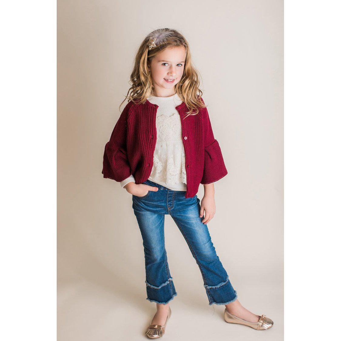 Eden Lifestyle, Girl - Pants,  Bootcut Frayed Jeans