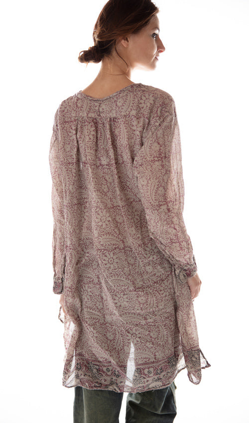 Magnolia Pearl, Magnolia Pearl,  Magnolia Pearl French Cotton Hand Block Print Ines Classic Shirt with MP Cross Stitch