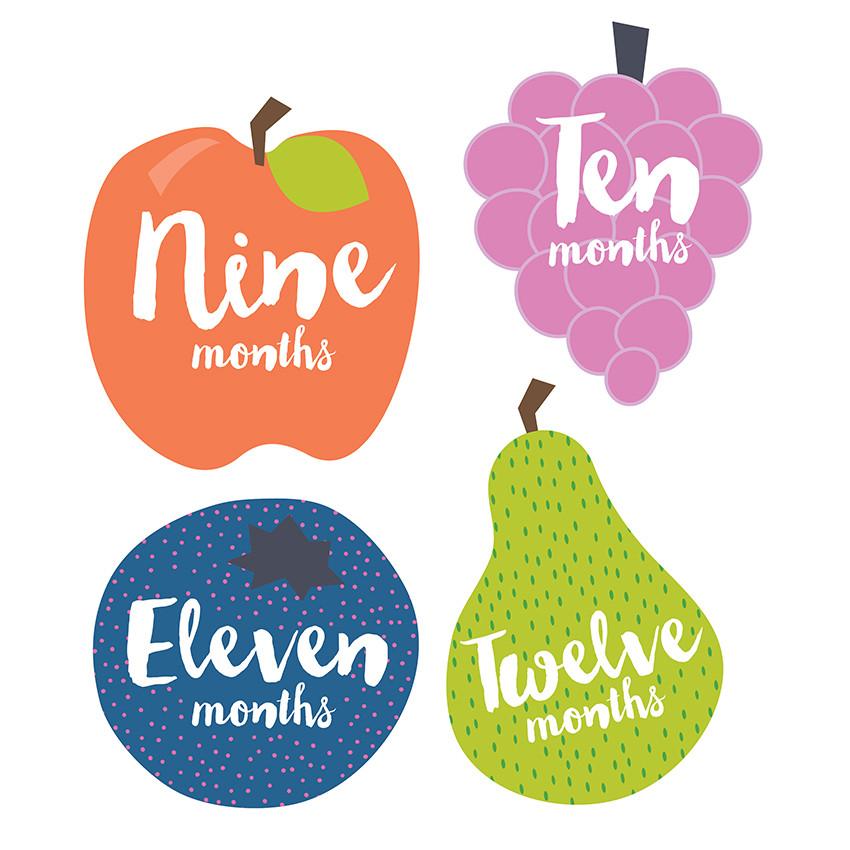 Lucy Darling, Baby - Nursery Organization,  Little Tutti Fruity Monthly Stickers