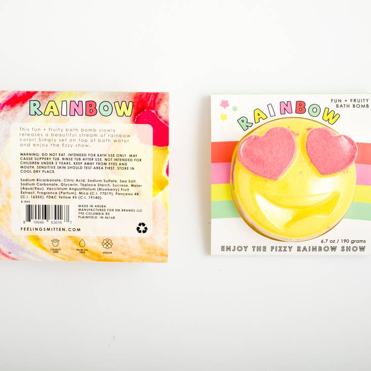 Feeling Smitten, Gifts - Bath Bombs,  Fun + Fruity Rainbow Emoji Bath Bomb