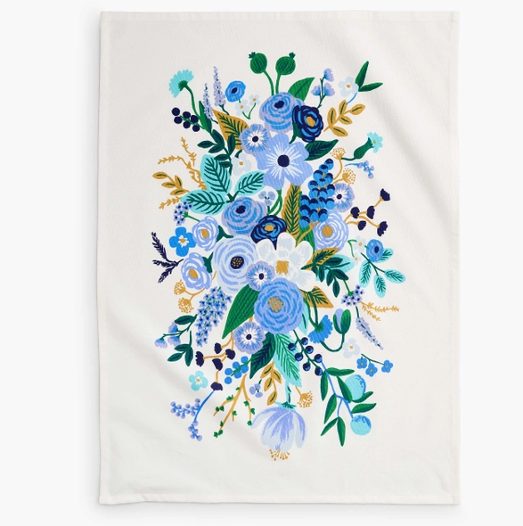 Garden Party Blue Tea Towel - Eden Lifestyle