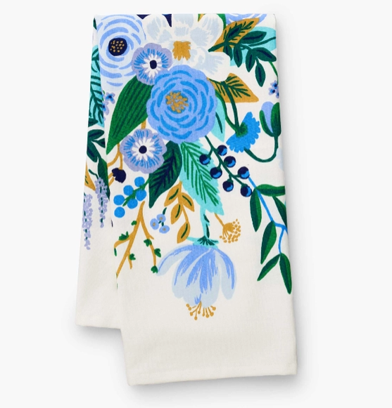 Garden Party Blue Tea Towel - Eden Lifestyle