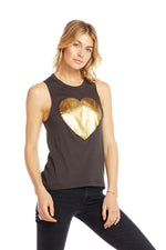 Chaser, Women - Shirts & Tops,  Chaser Gilded Heart Tank