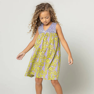 Girls Courtney Dress - Lavender Stem Floral - Eden Lifestyle