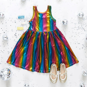 Pink Chicken New York Liza Lame Dress - Dark Rainbow - Eden Lifestyle