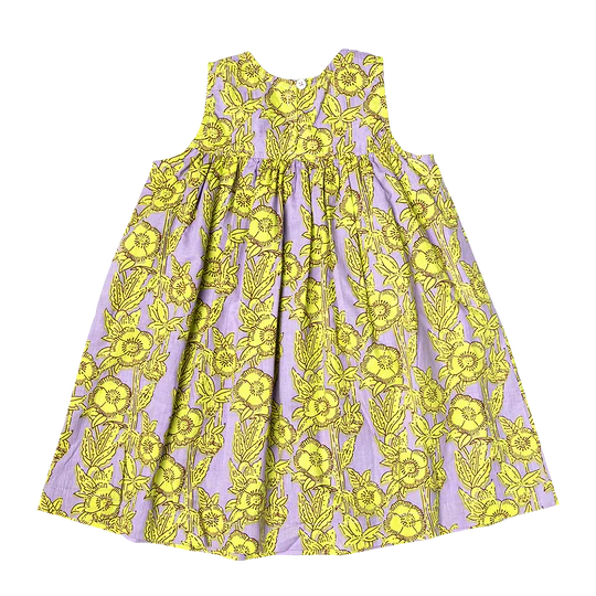 Girls Courtney Dress - Lavender Stem Floral - Eden Lifestyle