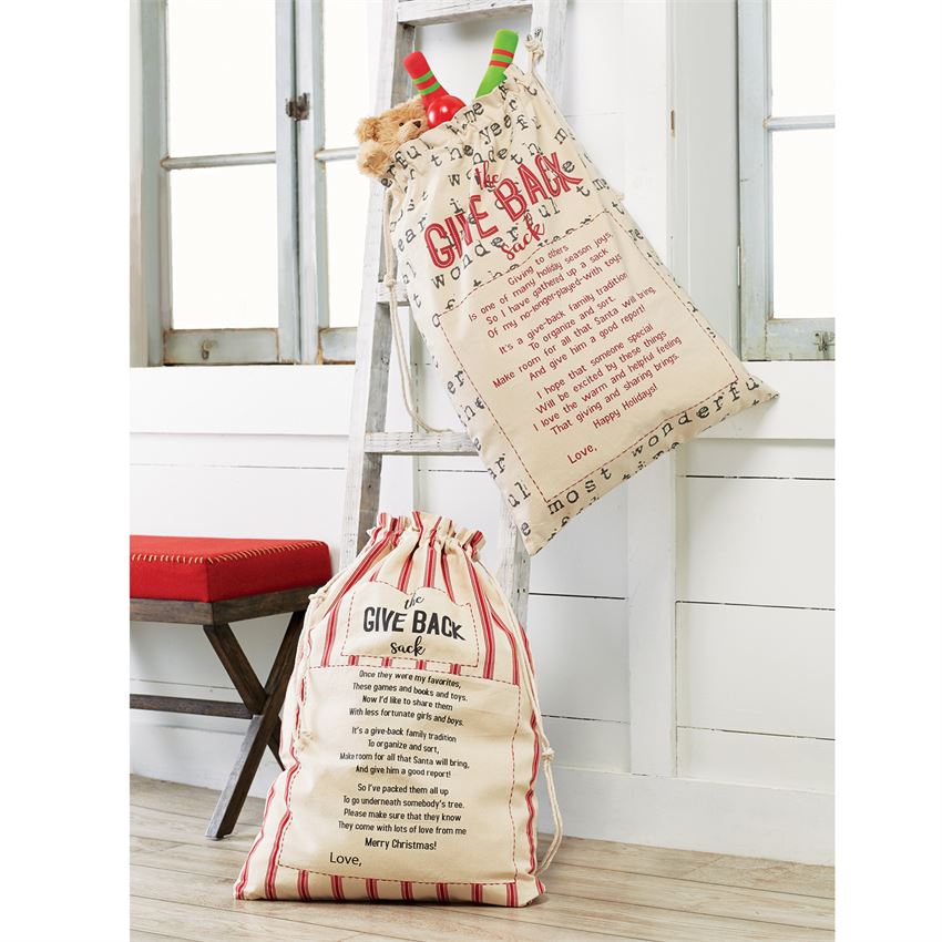 Mud Pie, Home - Decorations,  Mud Pie - Christmas Give Back Sack