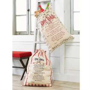 Mud Pie, Home - Decorations,  Mud Pie - Christmas Give Back Sack