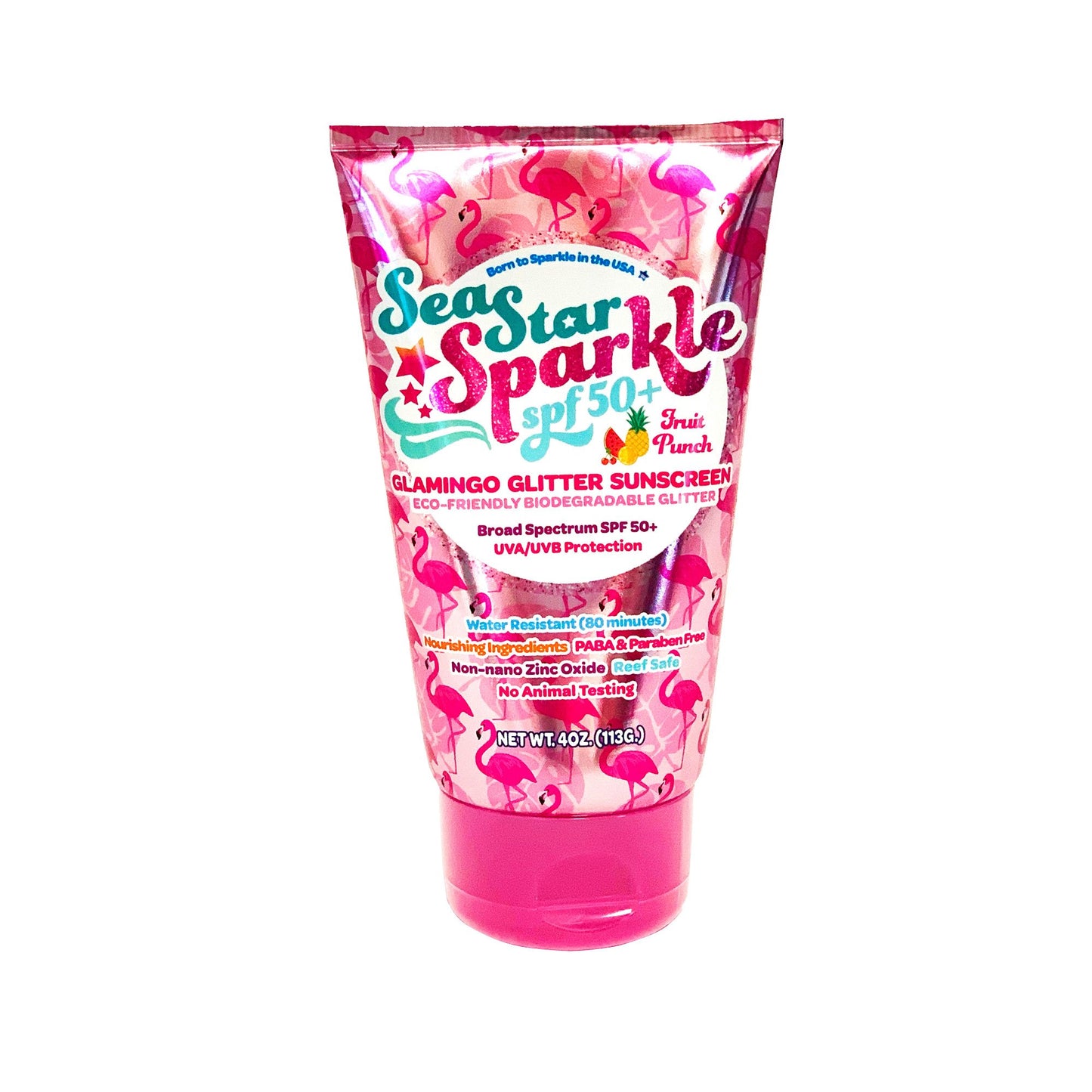 Sunshine Glitter, Gifts - Beauty & Wellness,  Glamingo | Glitter Sunscreen | Pink | SPF50+ | 4 oz