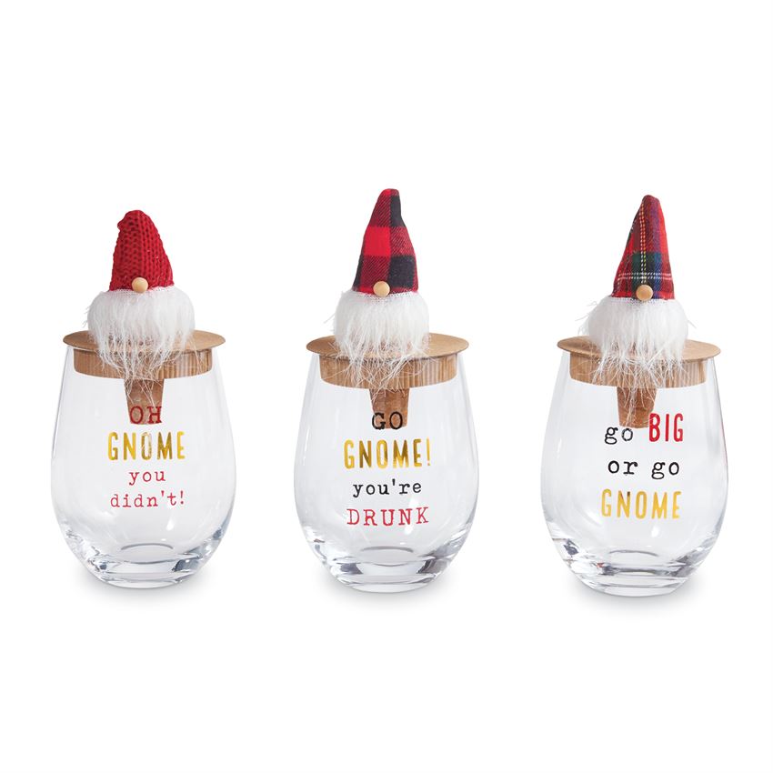 Mud Pie, Home - Drinkware,  Mud Pie - Gnome Topper Wine Glass