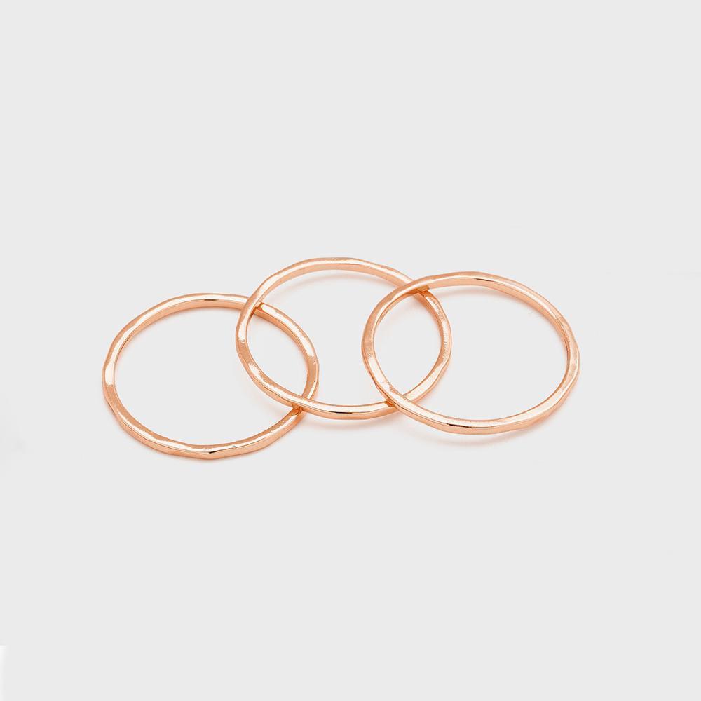 Gorjana G Ring Set Rose Gold set of 3