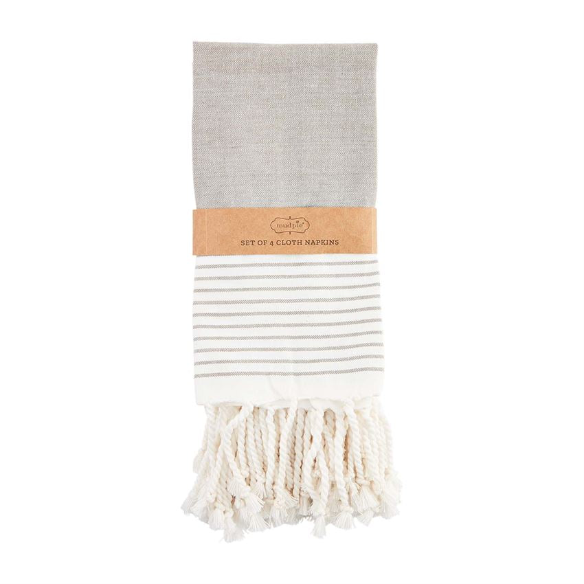 Turkish Gray Napkin Set - Eden Lifestyle