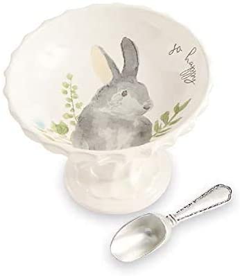 Mud Pie Watercolor Bunny Pedestal - Eden Lifestyle