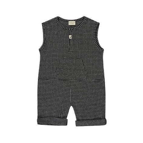 Turtledove London, Baby Boy Apparel - Rompers,  Turtledove London Grid Jersey Shortie All-In-One