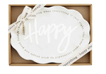 Mud Pie Ruffled Happy Definition Plate - Eden Lifestyle