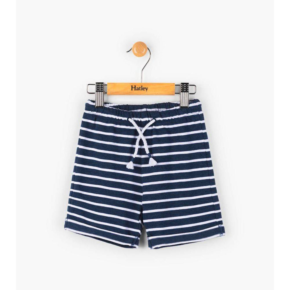 Hatley, Baby Girl Apparel - Shorts,  Hatley Navy Stripe Mini Pull-on Shorts