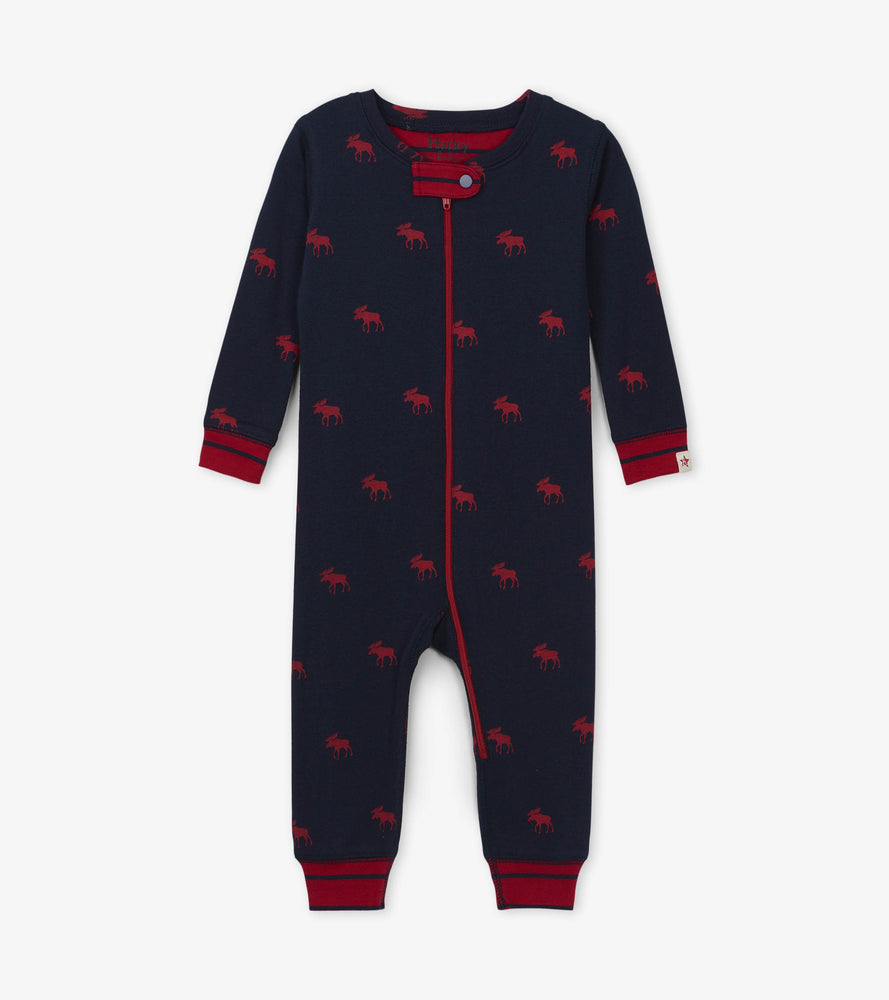 Hatley, Baby Boy Apparel - Pajamas,  Hatley Red Moose Organic Cotton Coverall