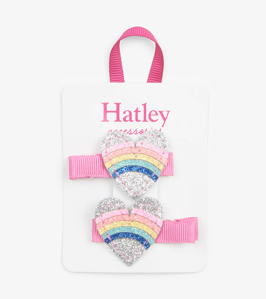 Hatley, Accessories - Bows & Headbands,  Hatley - Rainbow Hearts Hairclip