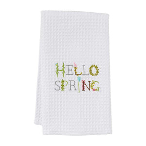 Hello Spring Waffle Weave Towel - Eden Lifestyle