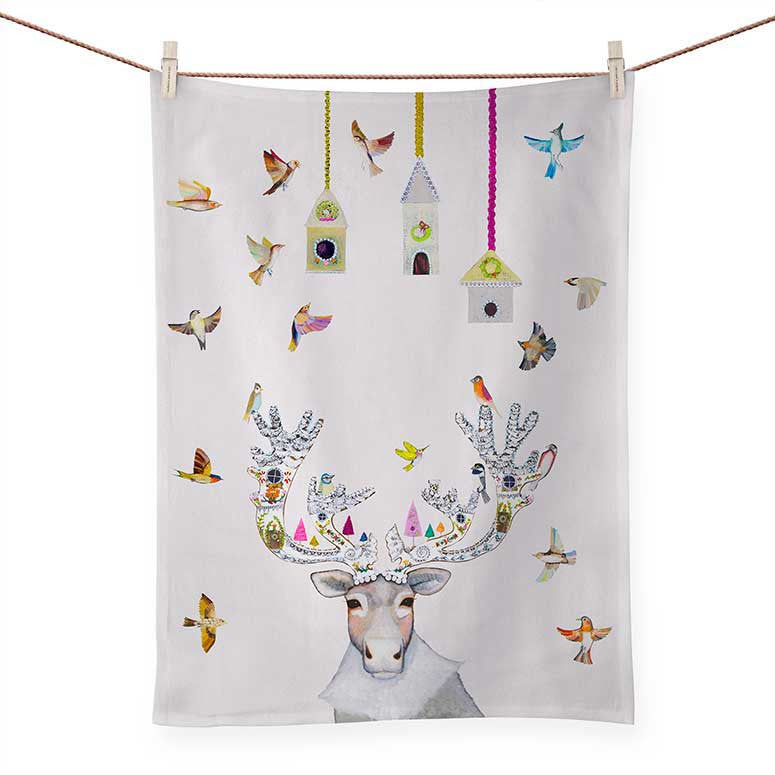 Gingerbread Caribou Tea Towel - Eden Lifestyle