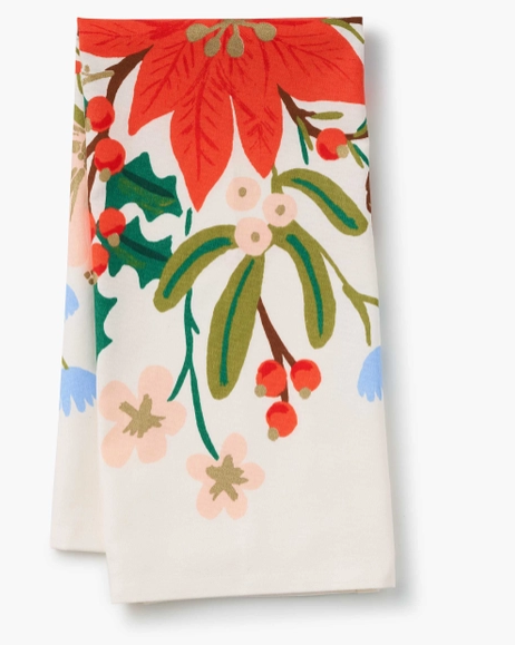 Rifle Paper Co Holiday Bouquet Tea Towel - Eden Lifestyle